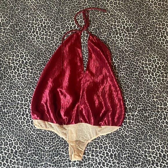 Intimately Free People So Fine In Shine Bodysuit Size Small NWOT Pink Magenta - Picture 9 of 9